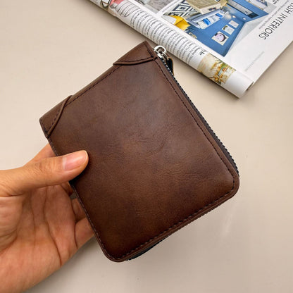 Cartera de piel con cremallera
