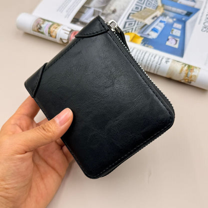 Cartera de piel con cremallera