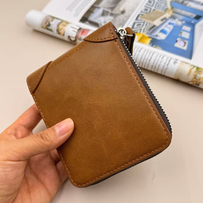 Cartera de piel con cremallera