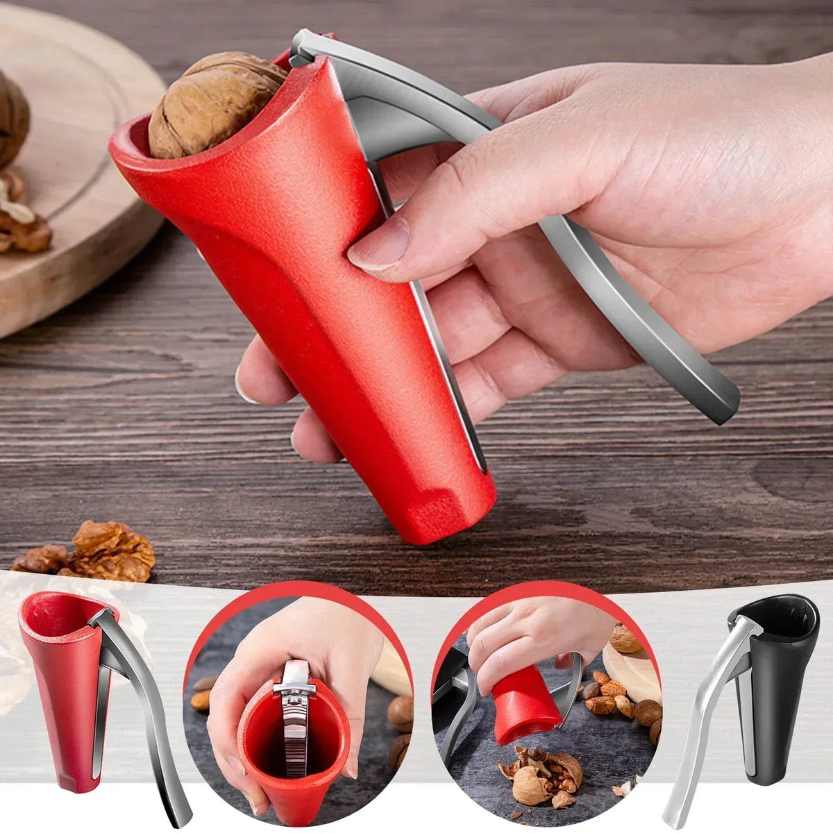 Cascanueces ergonómico con mecanismo de palanca – Abridor robusto para nueces y avellanas