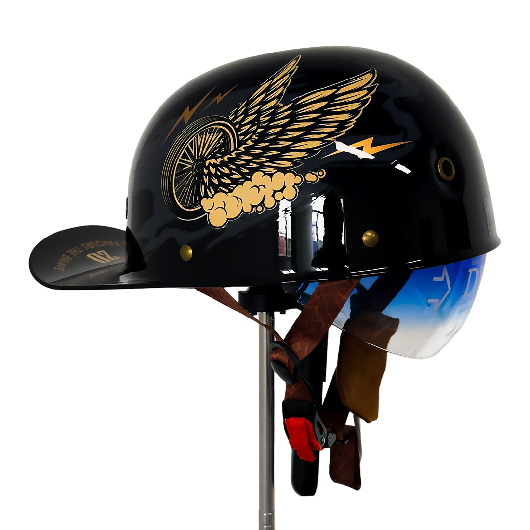 Casco de moto estilo gorra de béisbol