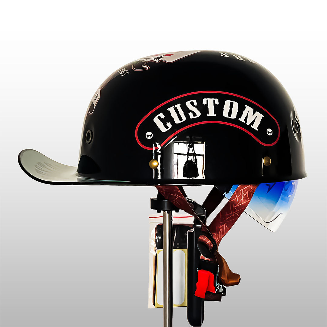 Casco de moto estilo gorra de béisbol