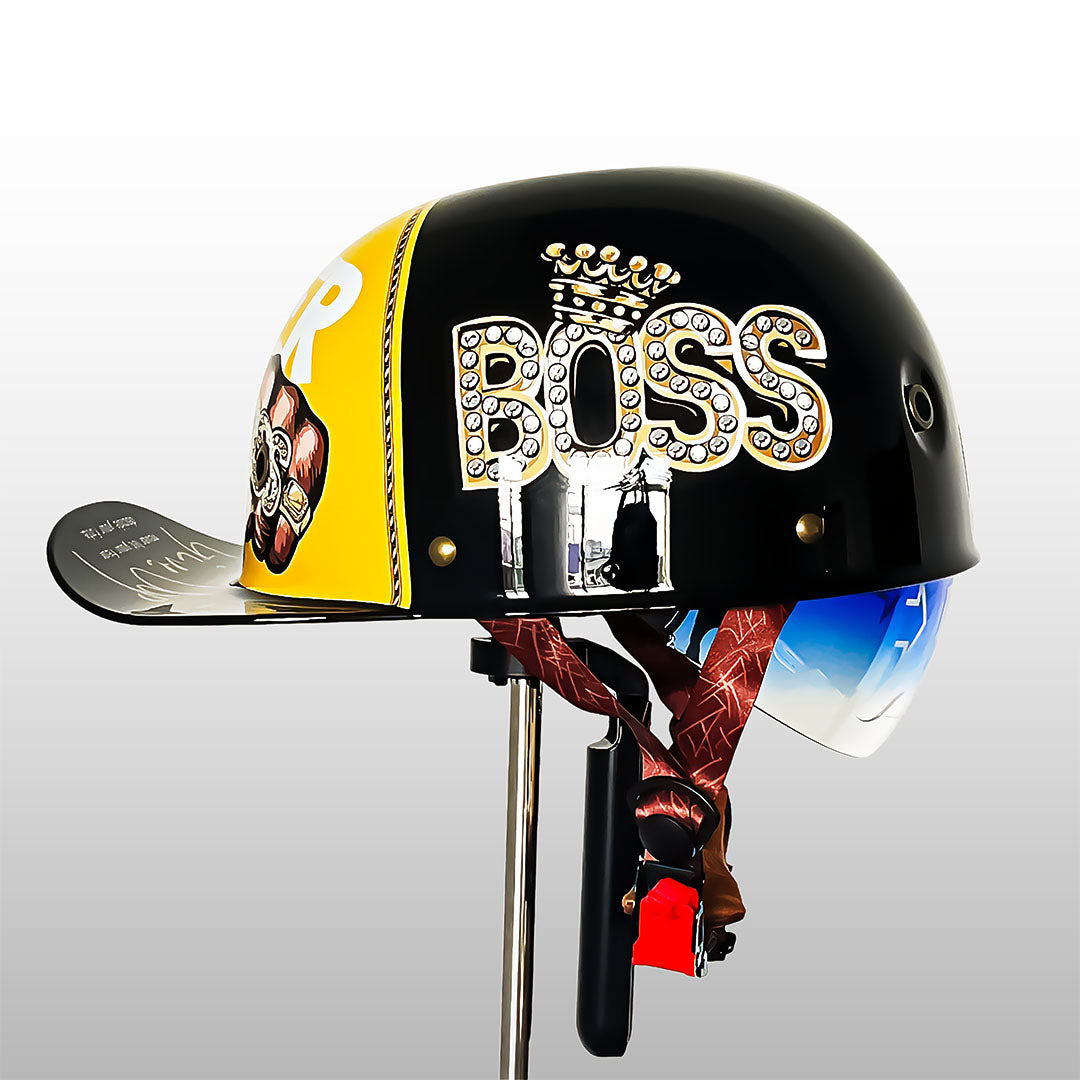 Casco de moto estilo gorra de béisbol