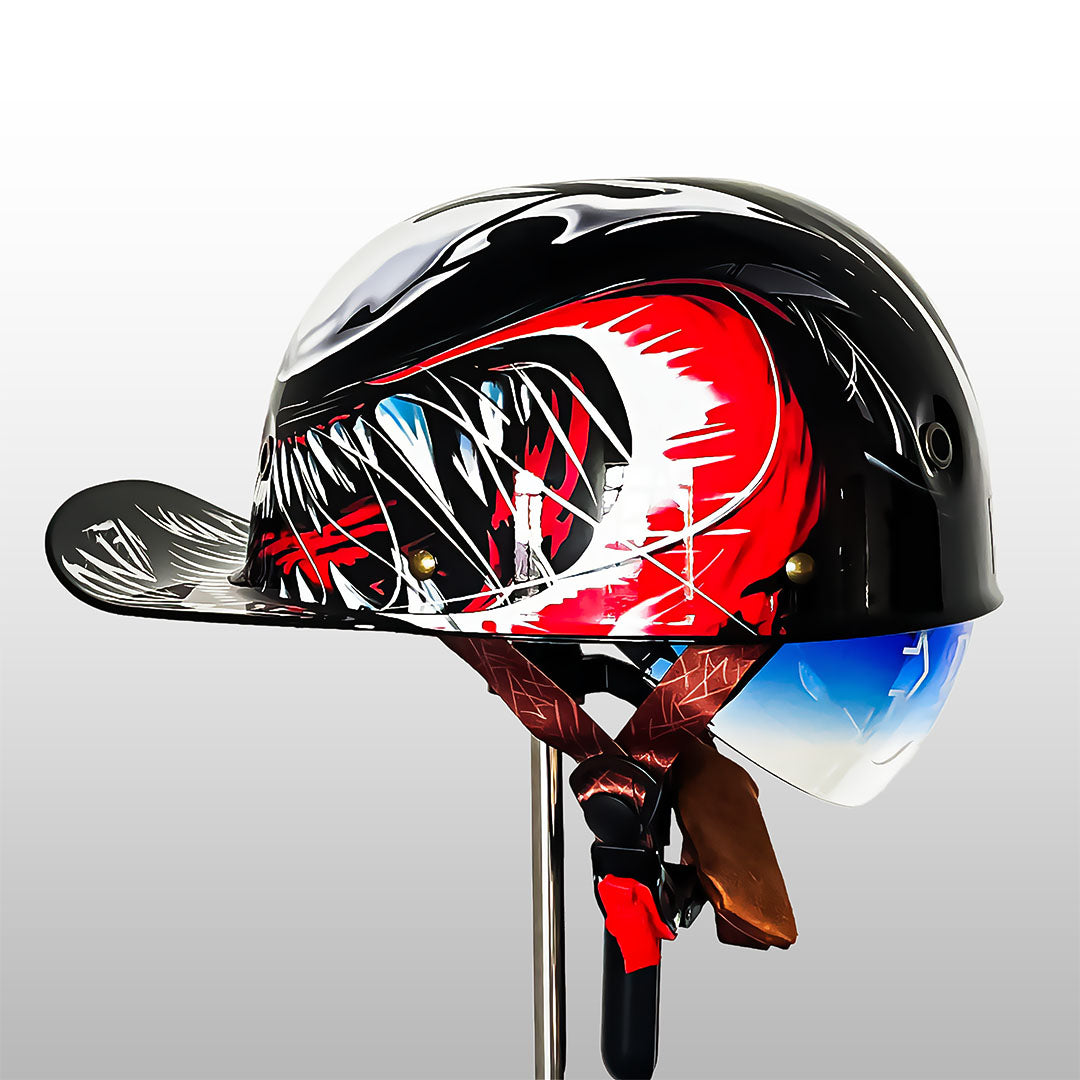 Casco de moto estilo gorra de béisbol