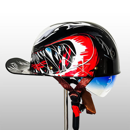 Casco de moto estilo gorra de béisbol