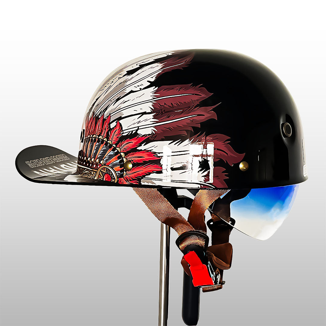 Casco de moto estilo gorra de béisbol