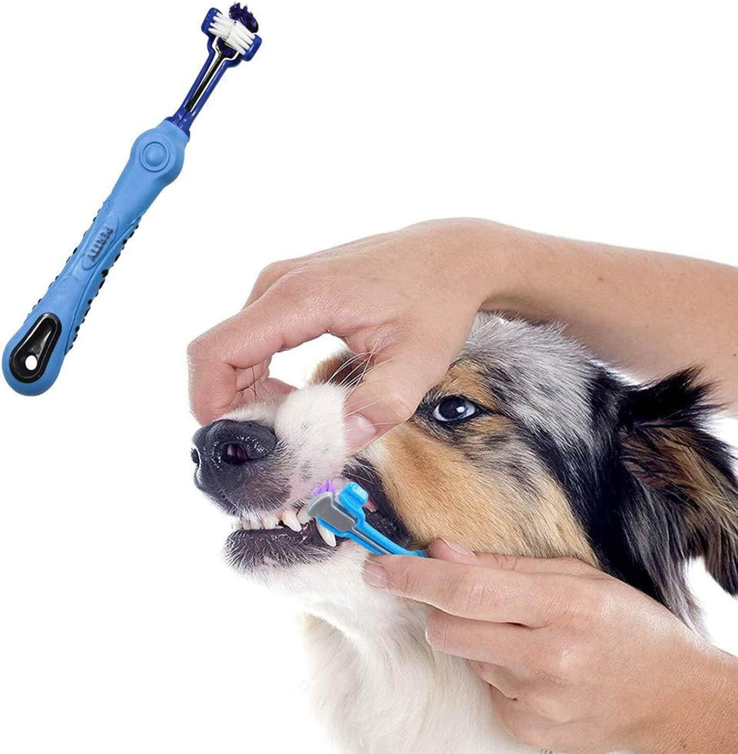 Cepillo de Dientes Triangular para Mascotas de 2 Piezas - Control de Sarro para Dientes Saludables