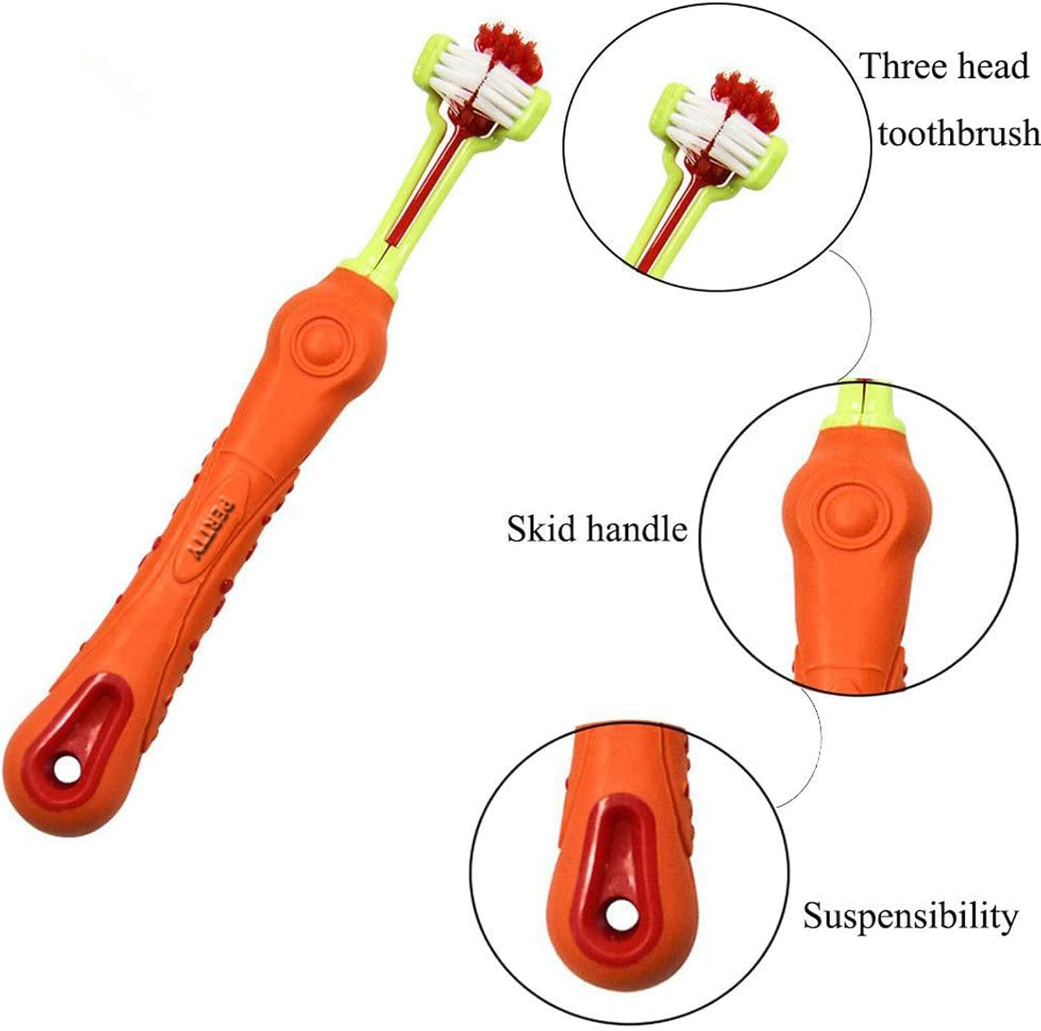 Cepillo de Dientes Triangular para Mascotas de 2 Piezas - Control de Sarro para Dientes Saludables