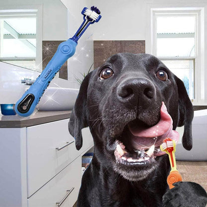 Cepillo de Dientes Triangular para Mascotas de 2 Piezas - Control de Sarro para Dientes Saludables