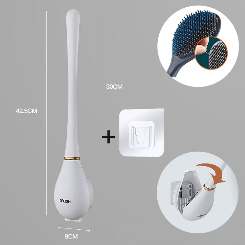 Cepillo de Inodoro de Silicona Flexible y Moderno