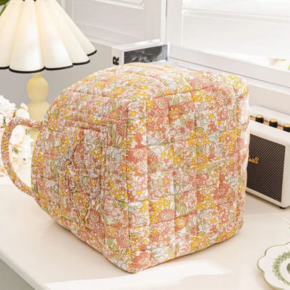 Cesta de Almacenamiento de Lona Floral Delicada