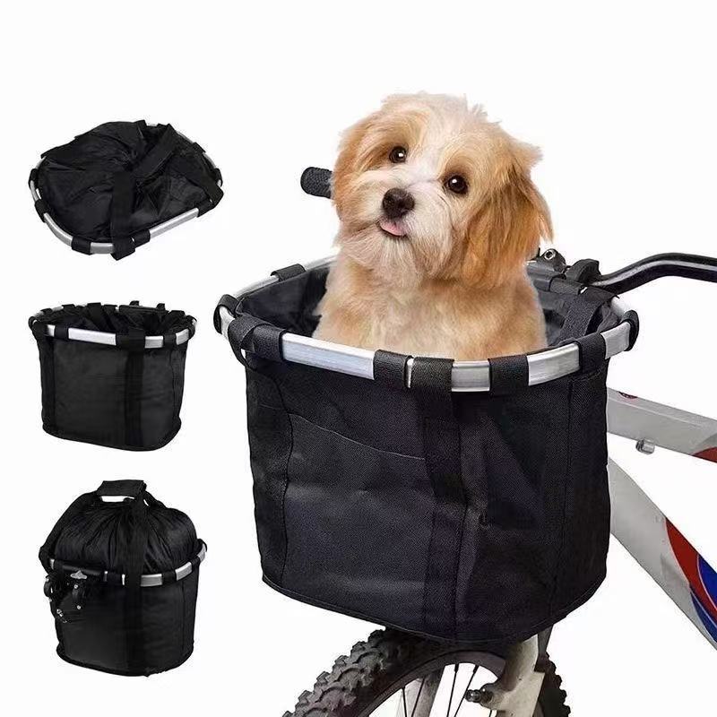 Cesta delantera plegable e isotérmica para bicicleta con sistema de desmontaje rápido y forro impermeable