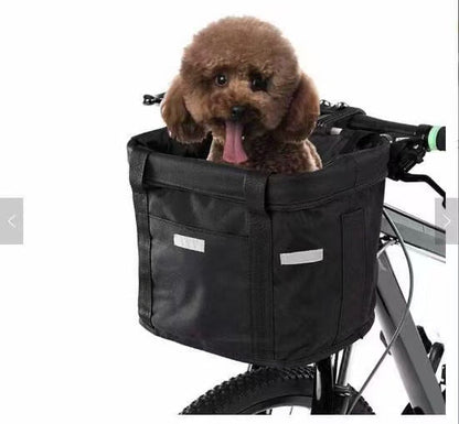 Cesta delantera plegable e isotérmica para bicicleta con sistema de desmontaje rápido y forro impermeable