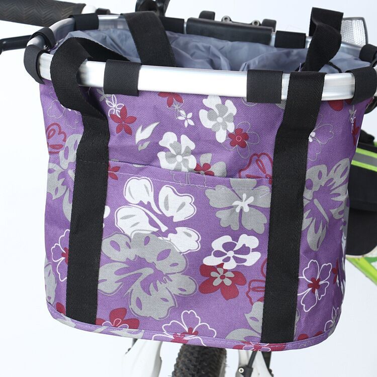 Cesta delantera plegable e isotérmica para bicicleta con sistema de desmontaje rápido y forro impermeable
