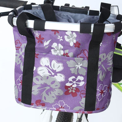 Cesta delantera plegable e isotérmica para bicicleta con sistema de desmontaje rápido y forro impermeable