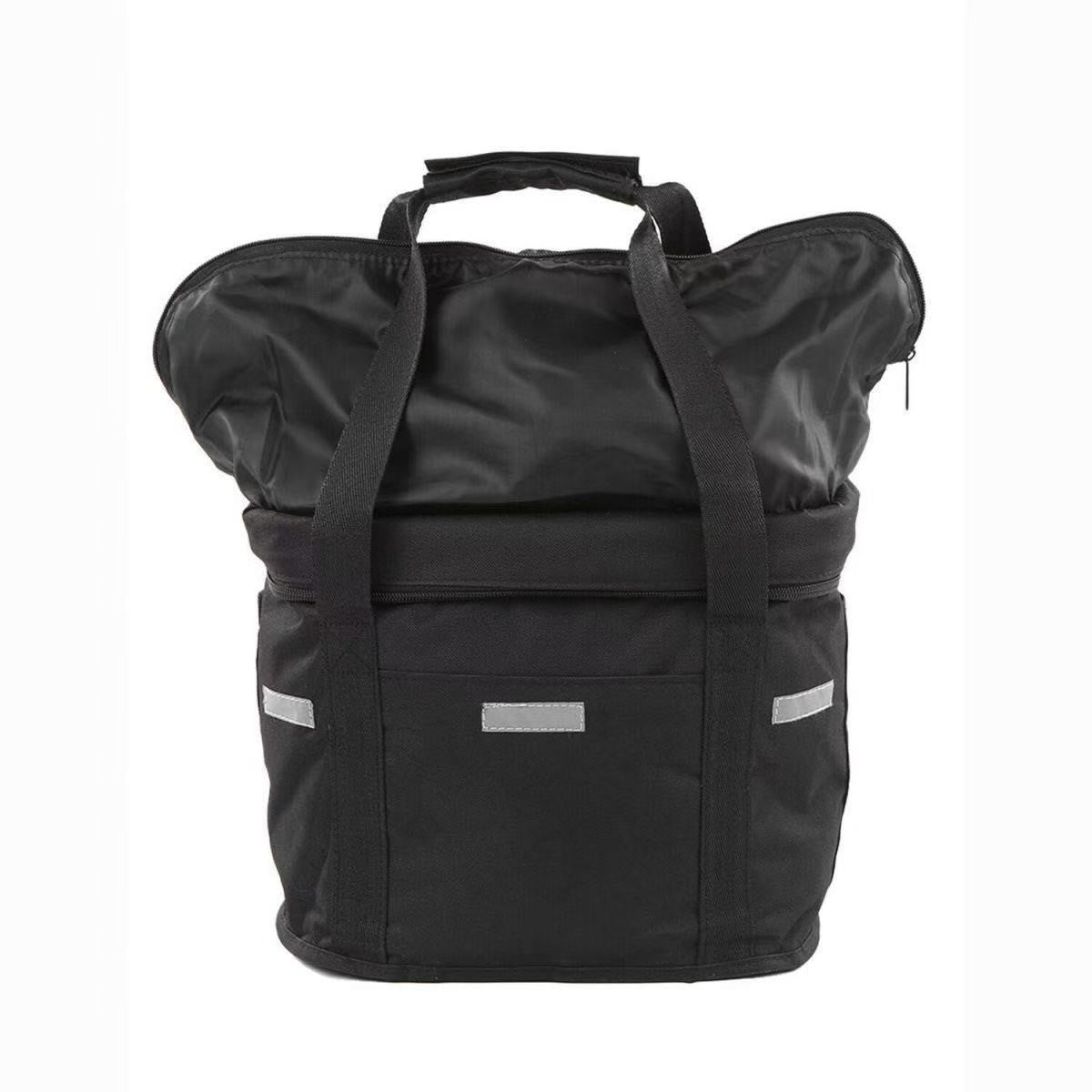 Cesta delantera plegable e isotérmica para bicicleta con sistema de desmontaje rápido y forro impermeable