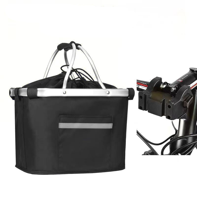 Cesta delantera plegable e isotérmica para bicicleta con sistema de desmontaje rápido y forro impermeable