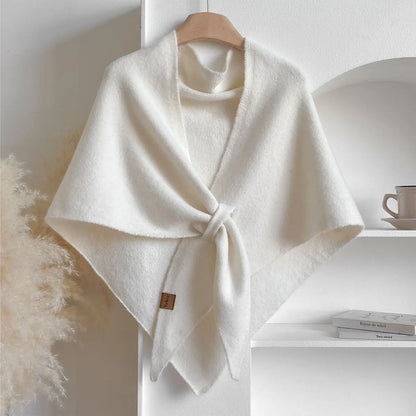 Chal triangular de lana de mujer para otoño e invierno