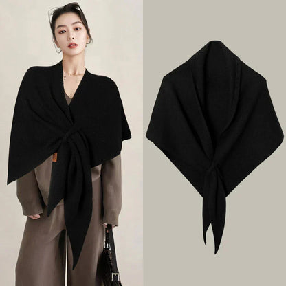 Chal triangular de lana de mujer para otoño e invierno