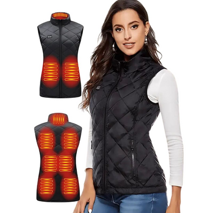 Chaleco calefactable para mujer - Chaleco eléctrico ligero con niveles de calor ajustables