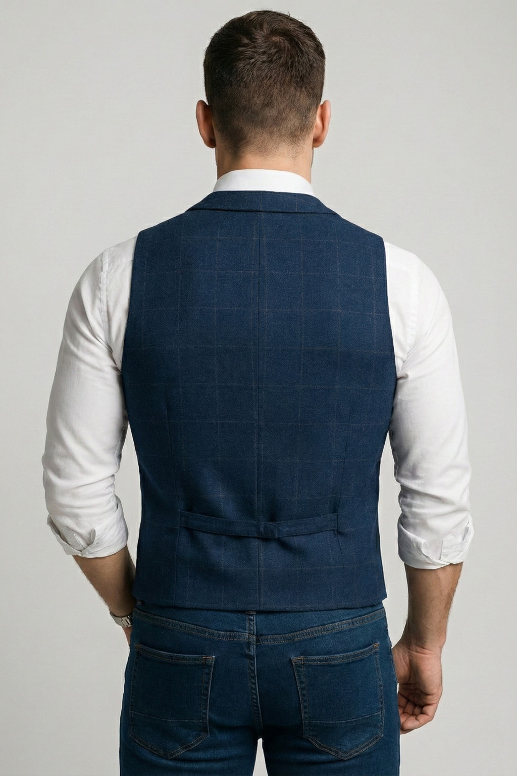 Chaleco de tweed con cuello en V para hombre