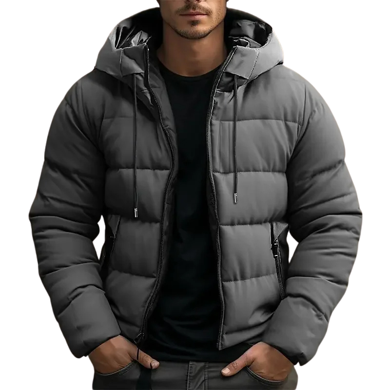 Chaqueta acolchada con capucha para hombre