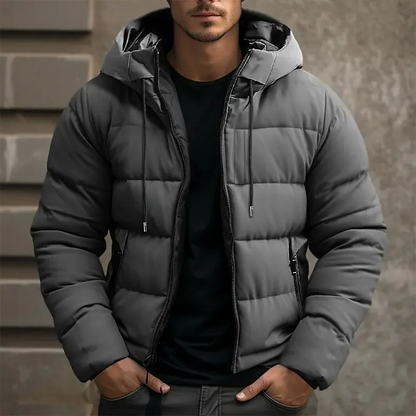 Chaqueta acolchada con capucha para hombre