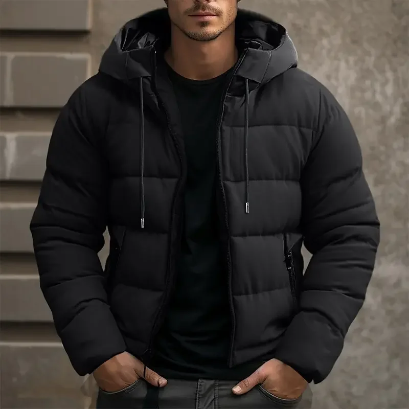 Chaqueta acolchada con capucha para hombre