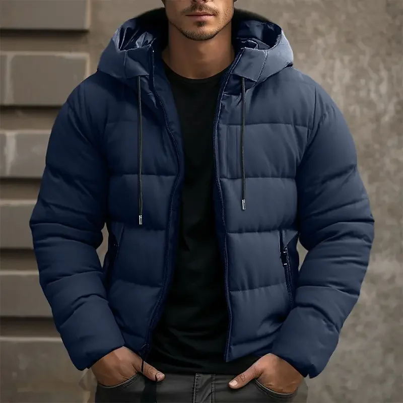 Chaqueta acolchada con capucha para hombre