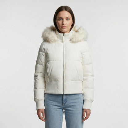 Chaqueta acolchada corta de invierno con capucha