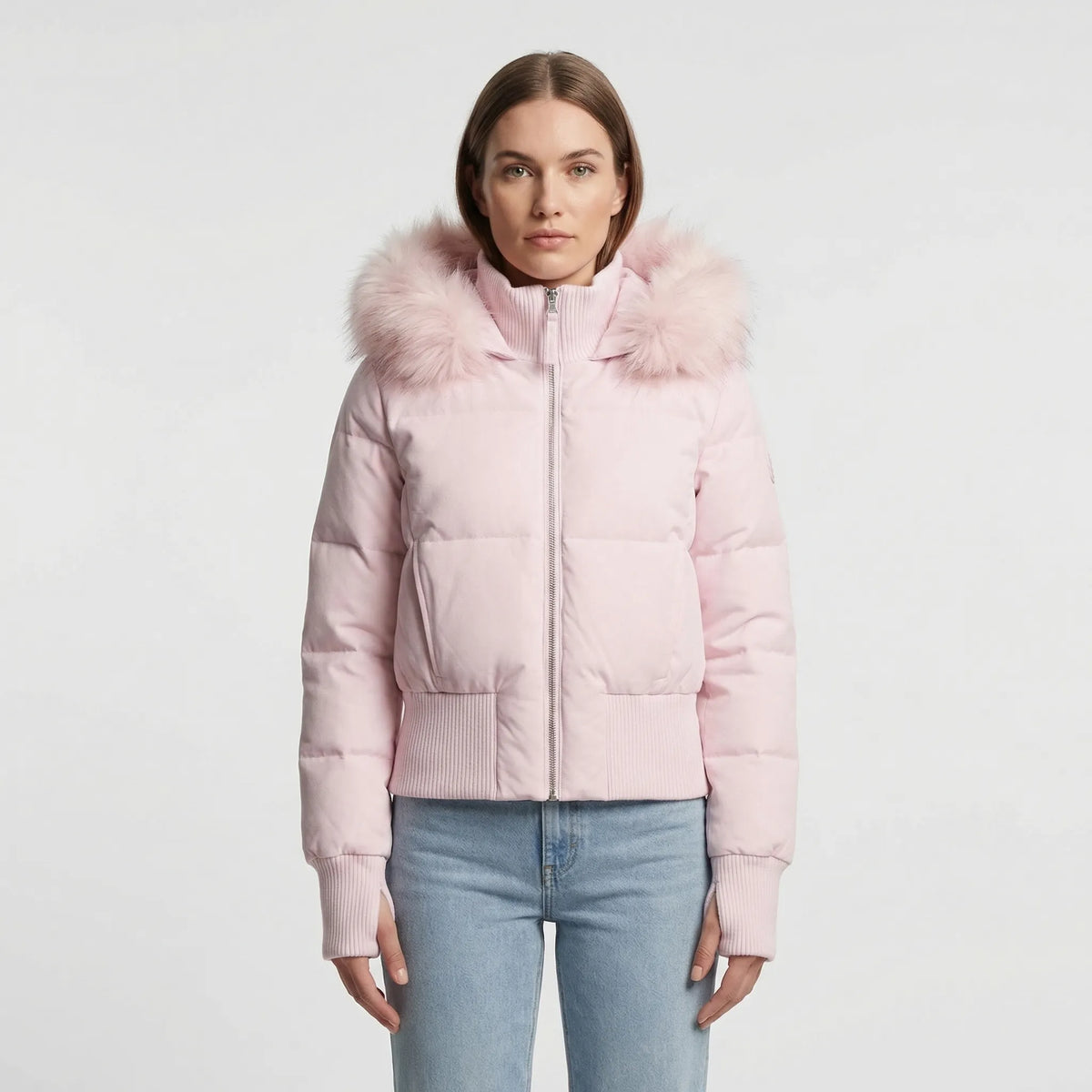 Chaqueta acolchada corta de invierno con capucha