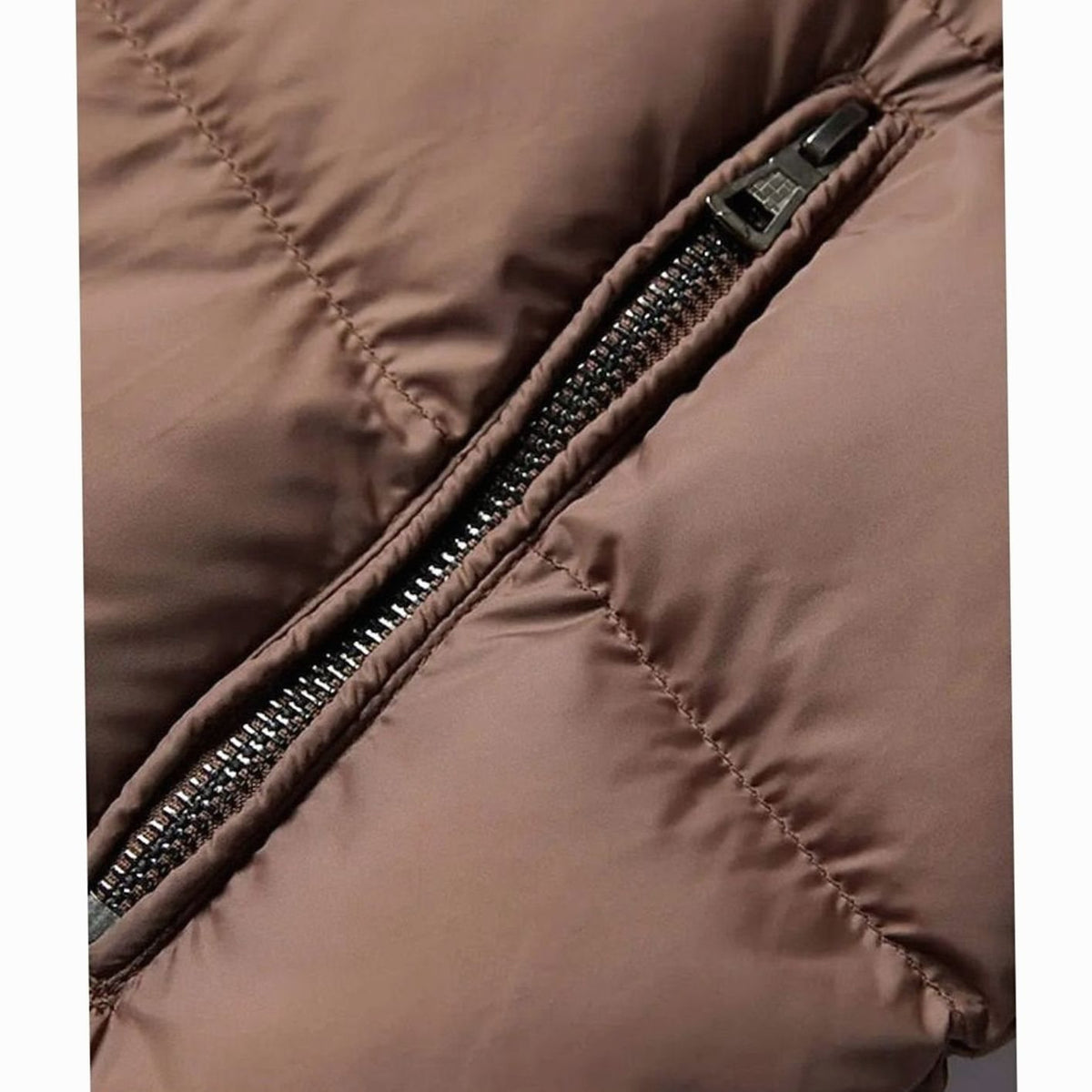 Chaqueta acolchada de invierno para hombre de cuero sintético con cuello de sherpa y aislamiento térmico