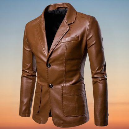 Chaqueta blazer de cuero