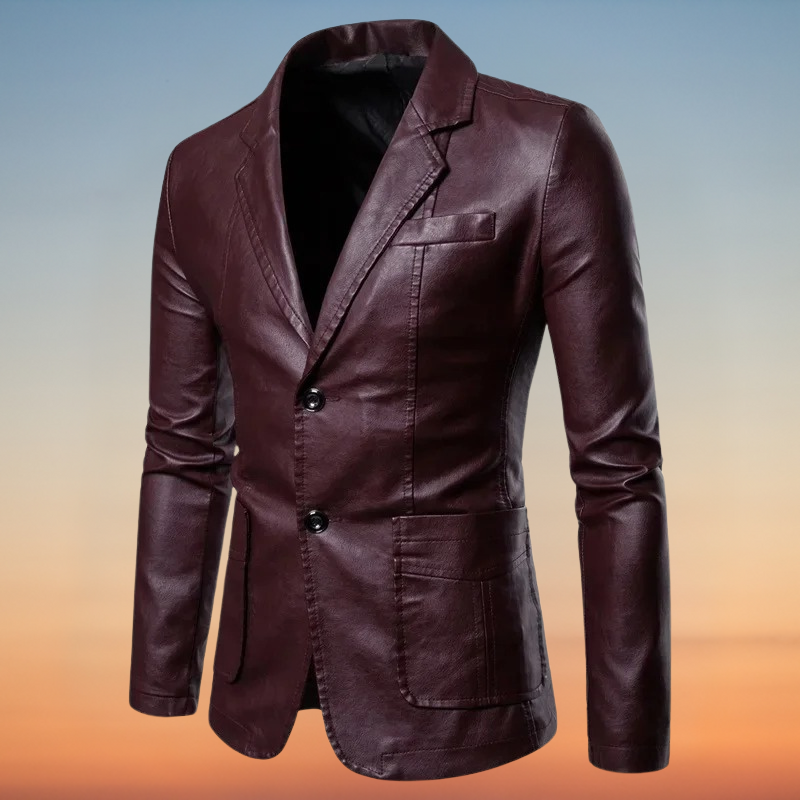 Chaqueta blazer de cuero