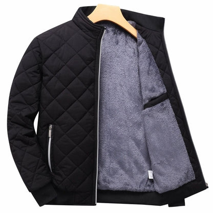 Chaqueta bomber acolchada para hombre con forro polar y cremallera completa