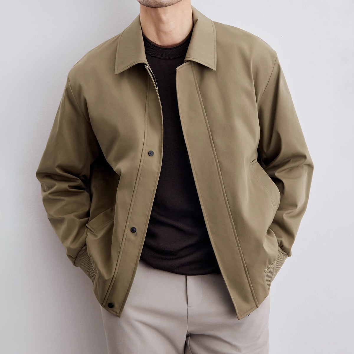 Chaqueta bomber casual e impermeable para hombre