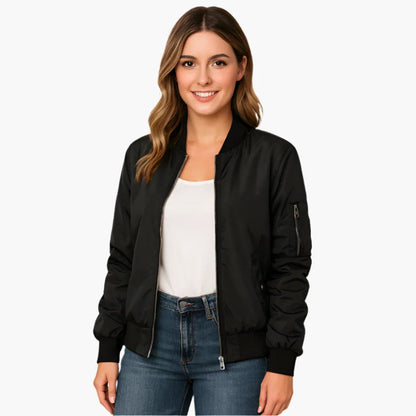 Chaqueta bomber de manga larga para mujer