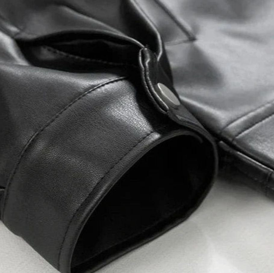 Chaqueta bomber oversize de piel sintética con cremallera para hombre
