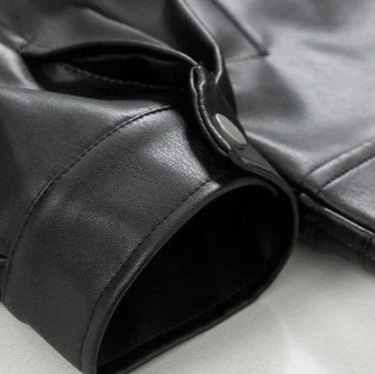 Chaqueta bomber oversize de piel sintética con cremallera para hombre