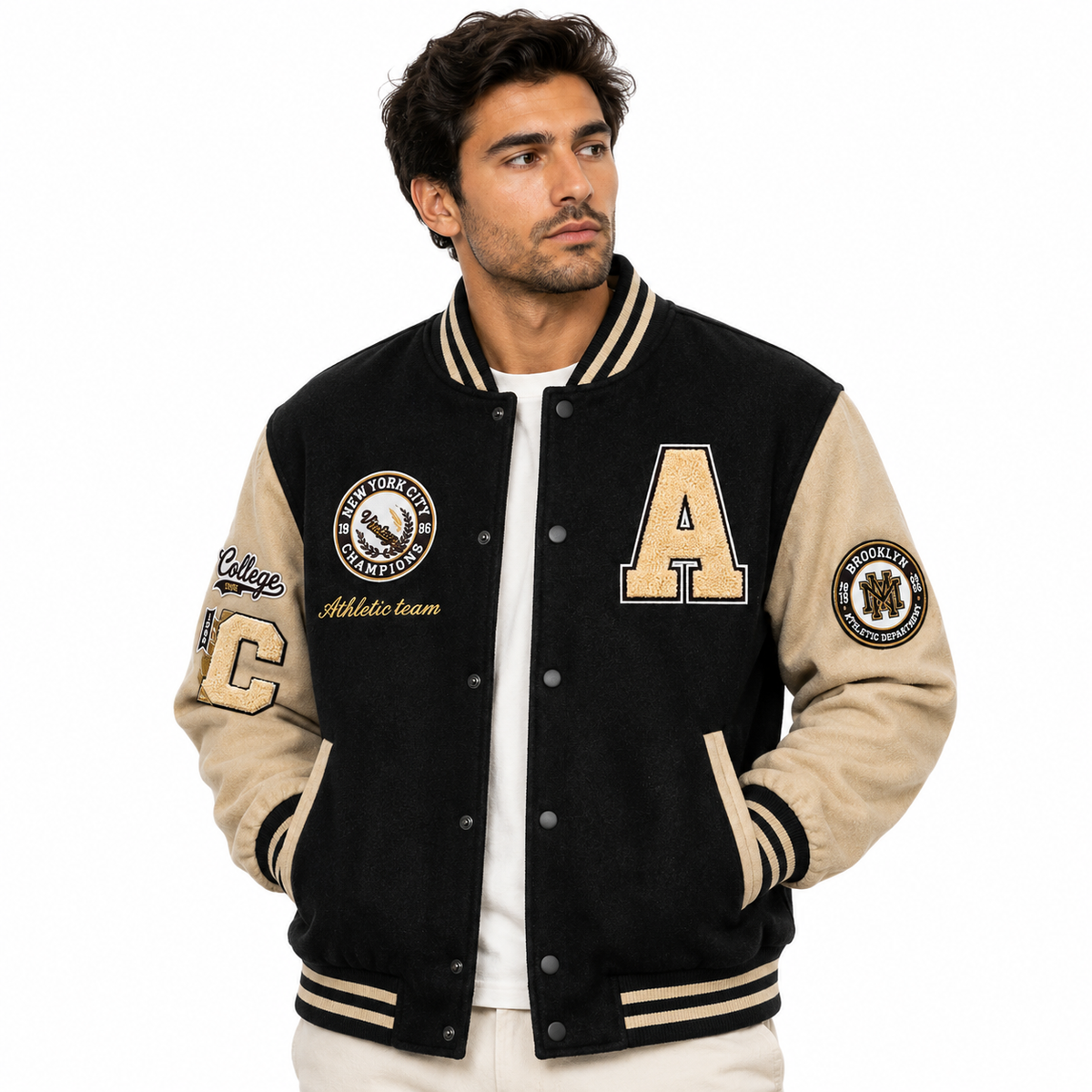 Chaqueta bomber para hombre | Cierre de botones y bolsillos laterales | Chaqueta casual de manga larga para uso diario, desplazamientos y looks a capas de temporada