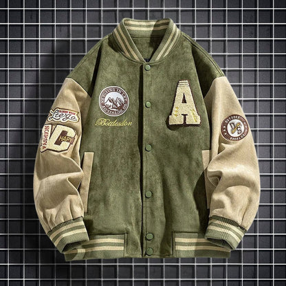 Chaqueta bomber para hombre | Cierre de botones y bolsillos laterales | Chaqueta casual de manga larga para uso diario, desplazamientos y looks a capas de temporada