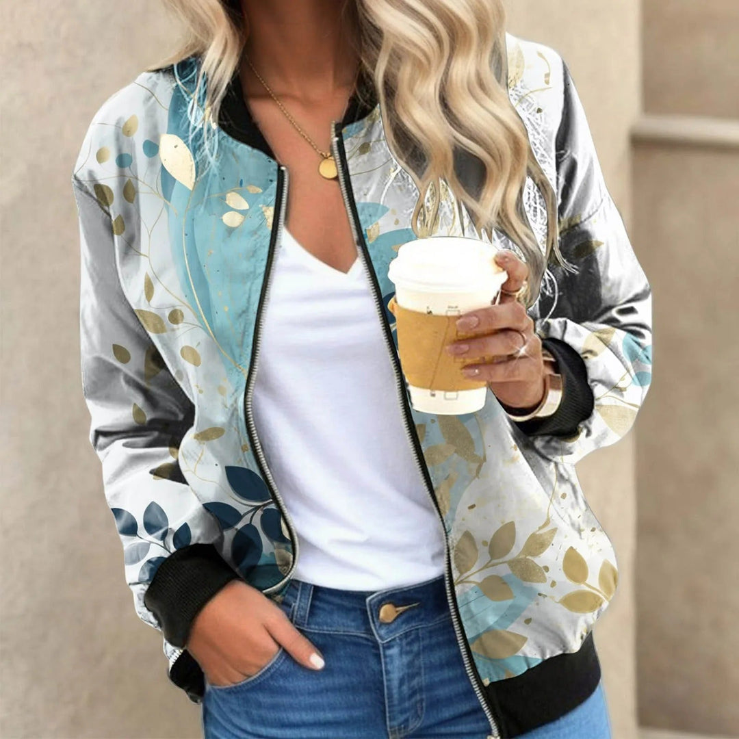 Chaqueta bomber para mujer con estampado floral