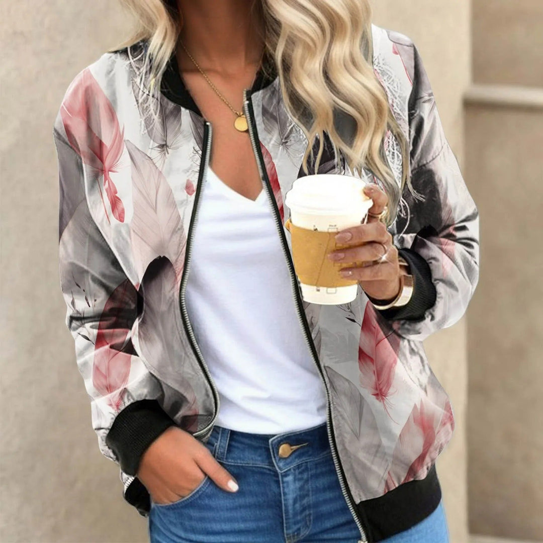 Chaqueta bomber para mujer con estampado floral