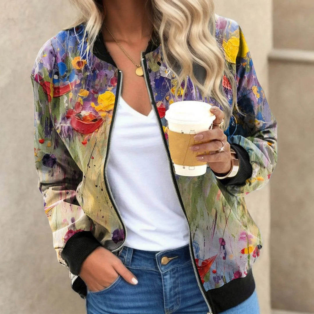 Chaqueta bomber para mujer con estampado floral