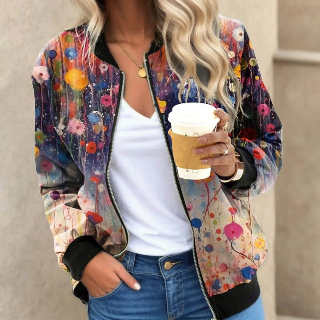 Chaqueta bomber para mujer con estampado floral