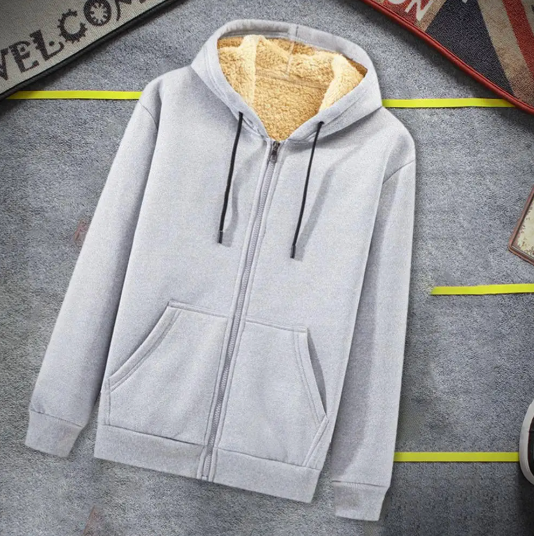 Chaqueta con capucha de cordero de invierno cálida en tallas grandes