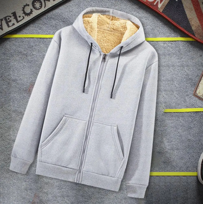 Chaqueta con capucha de cordero de invierno cálida en tallas grandes