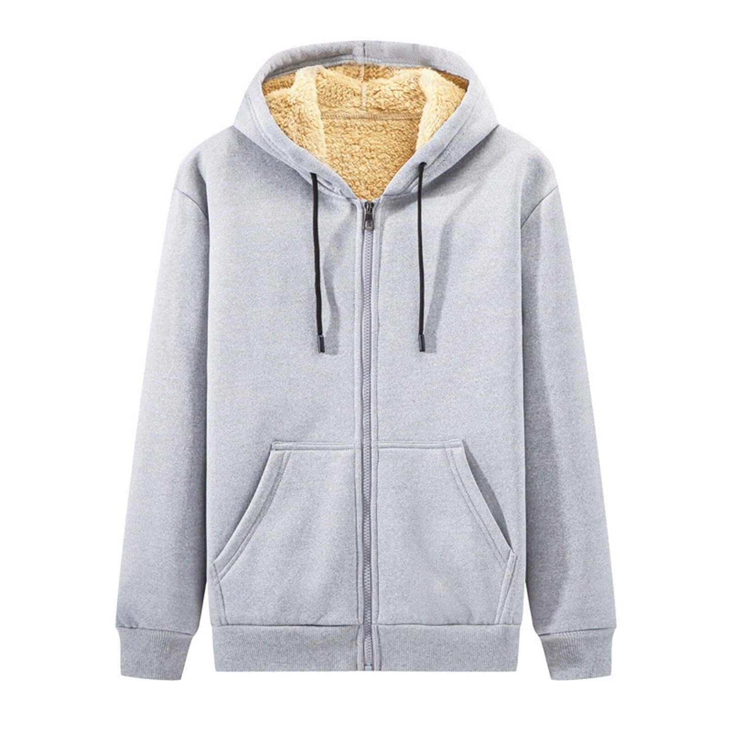 Chaqueta con capucha de cordero de invierno cálida en tallas grandes