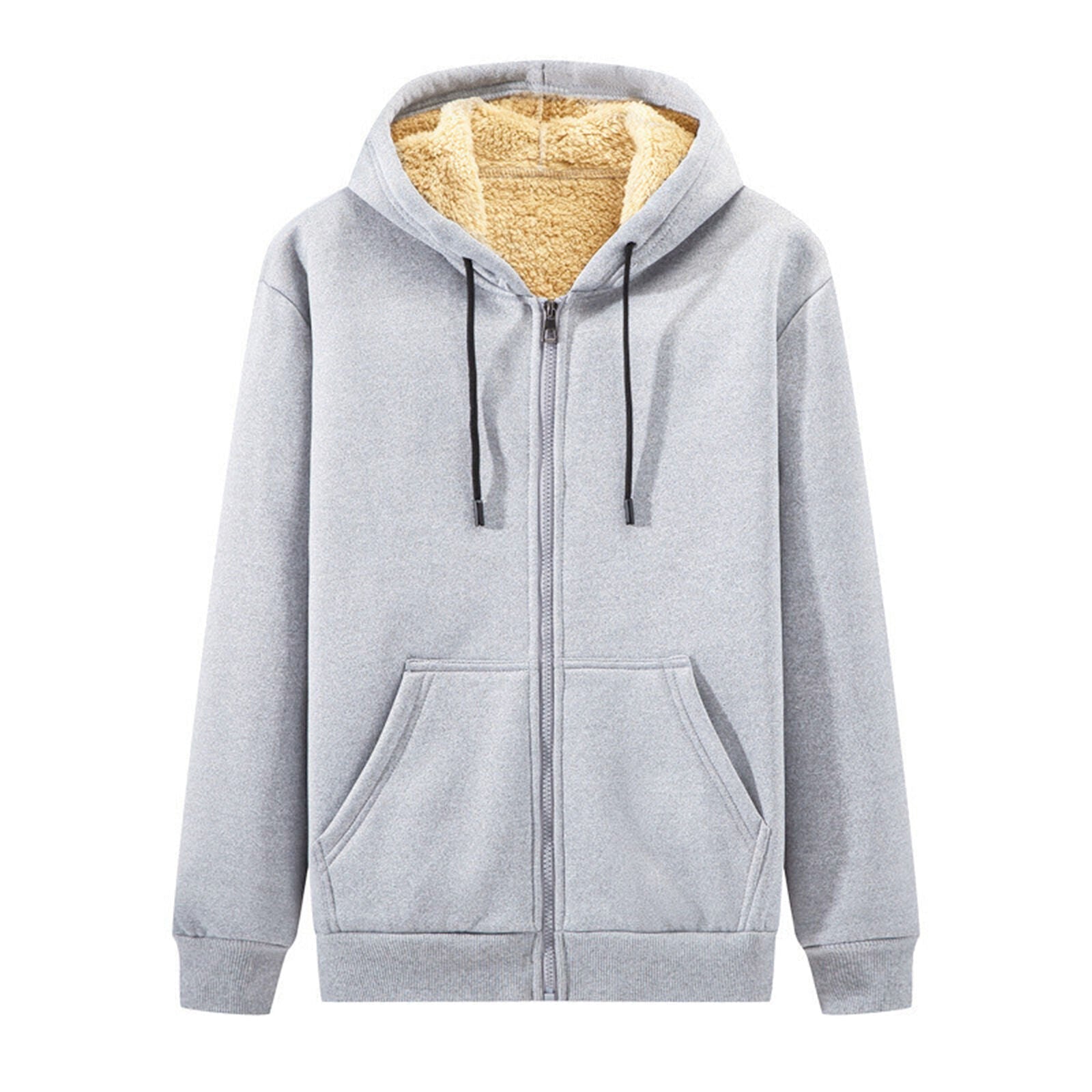 Chaqueta con capucha de cordero de invierno cálida en tallas grandes