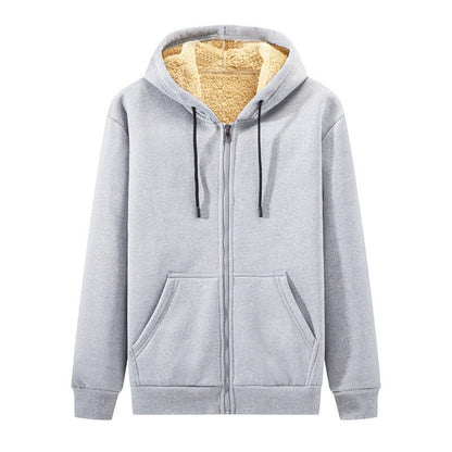 Chaqueta con capucha de cordero de invierno cálida en tallas grandes
